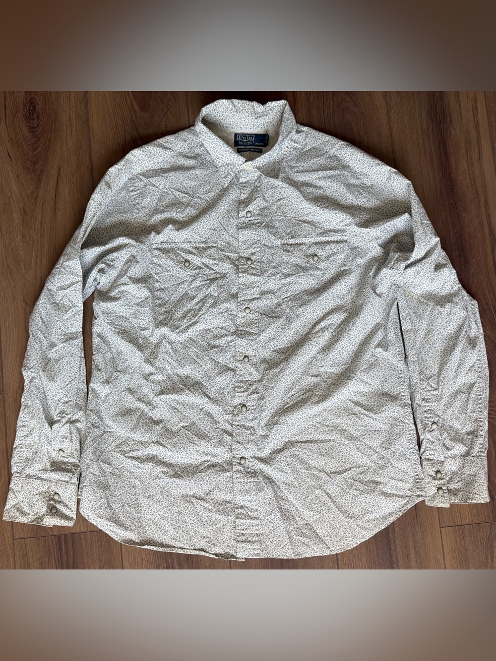 Vintage Polo Ralph Lauren Western Flower Pearl Snap Shirt Men’s L